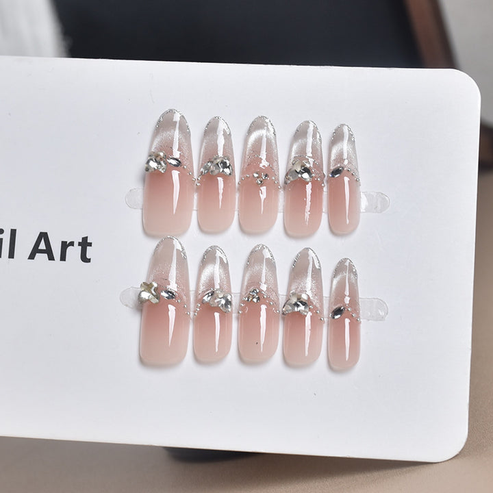 Elegant Decorative Press-On Nail Extensions with Pearls Stornfield