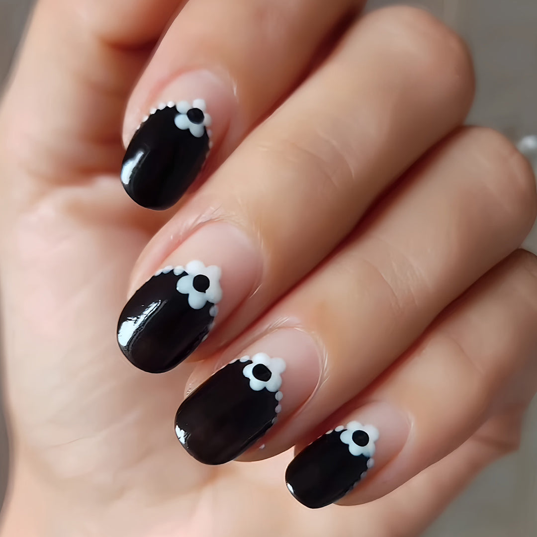 Artistic Floral Tip Press-On Nails Stornfield