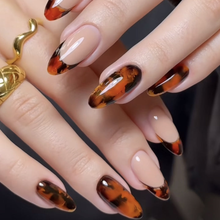 Glossy French Tip Press-On Nails Stornfield