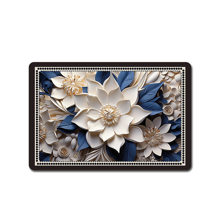 Floral Patterned Memory Foam Bath Mat Stornfield
