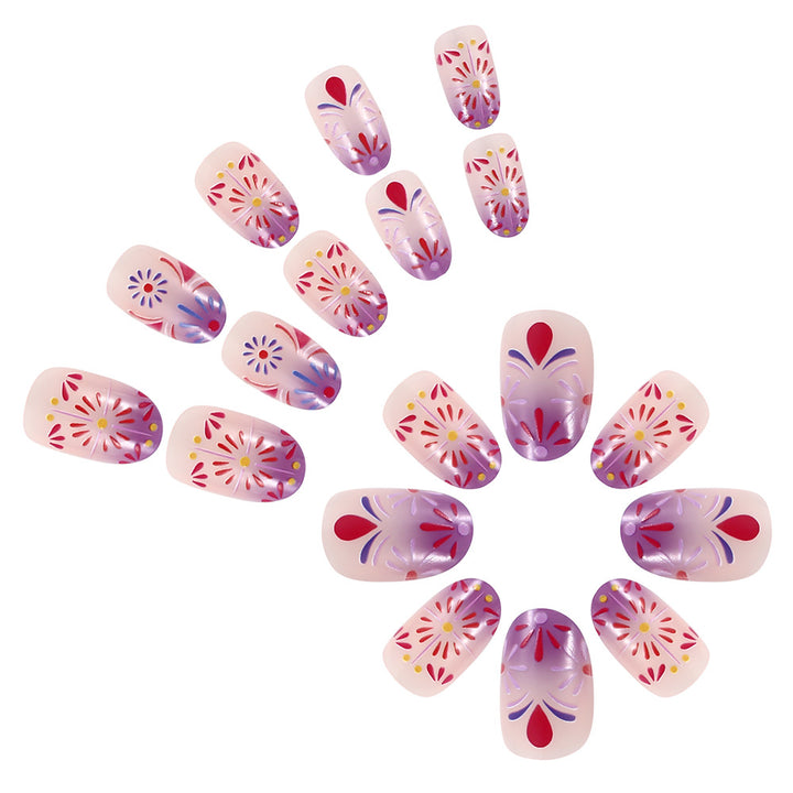 Decorative Floral Design Press-On Nails Stornfield