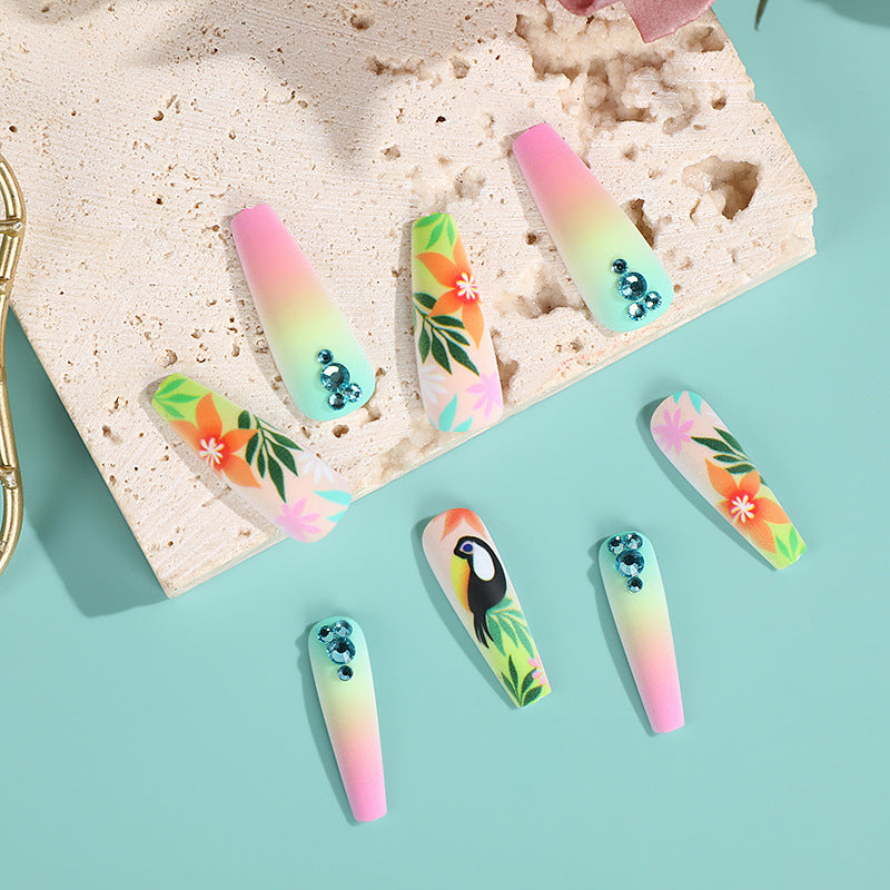 Artificial nail tips in tropical design Stornfield