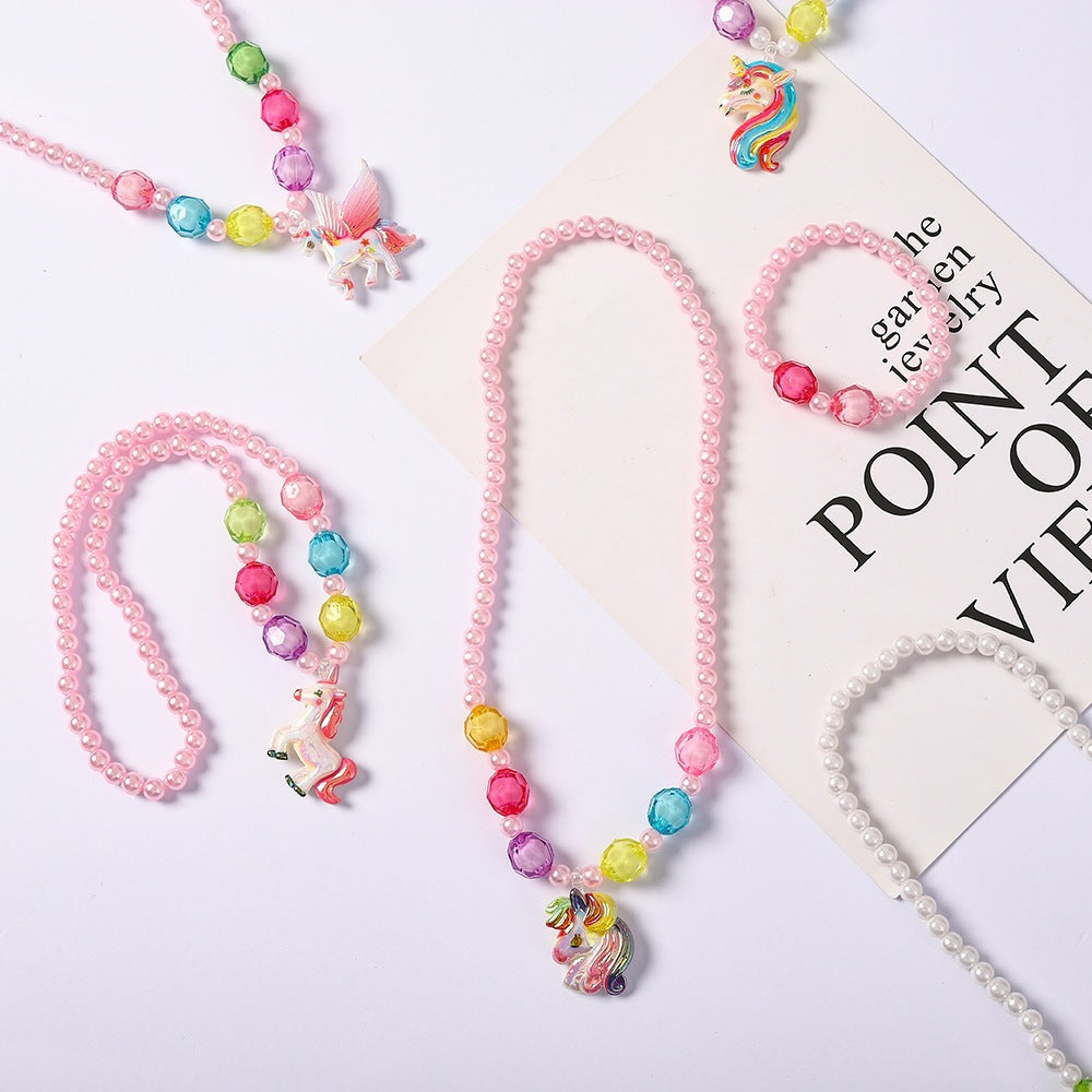 Playful jewelry set with unicorn pendant Stornfield
