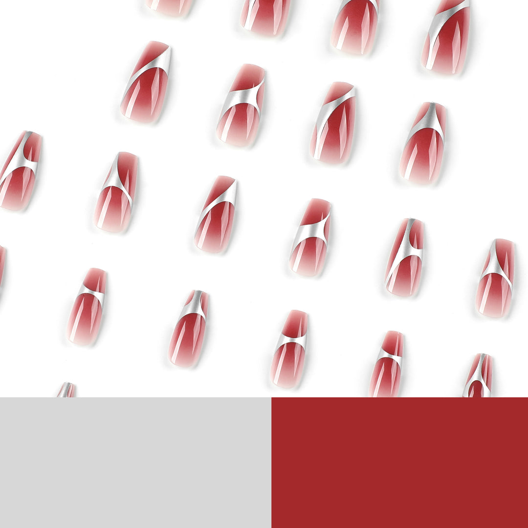 Artificial nail extensions with high-gloss finish and modern design Stornfield