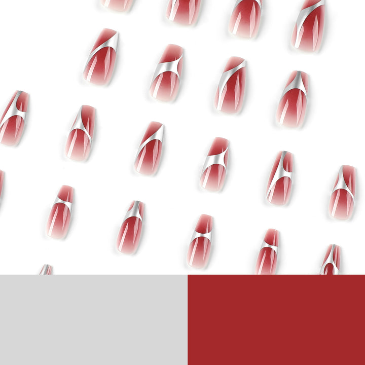 Artificial nail extensions with high-gloss finish and modern design Stornfield