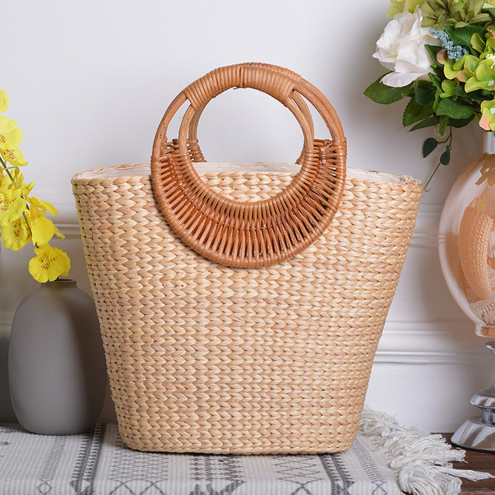 Women handcrafted beach bag with braided handles Stornfield