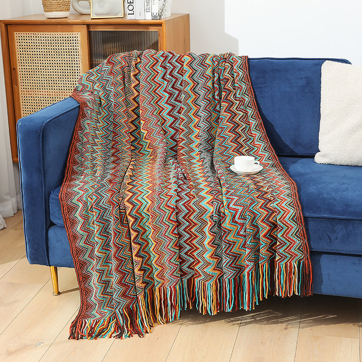Ladies Decorative Zigzag Pattern Blanket Stornfield