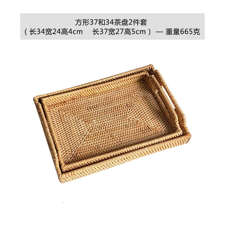Women's rectangular serving tray made of woven natural material Stornfield