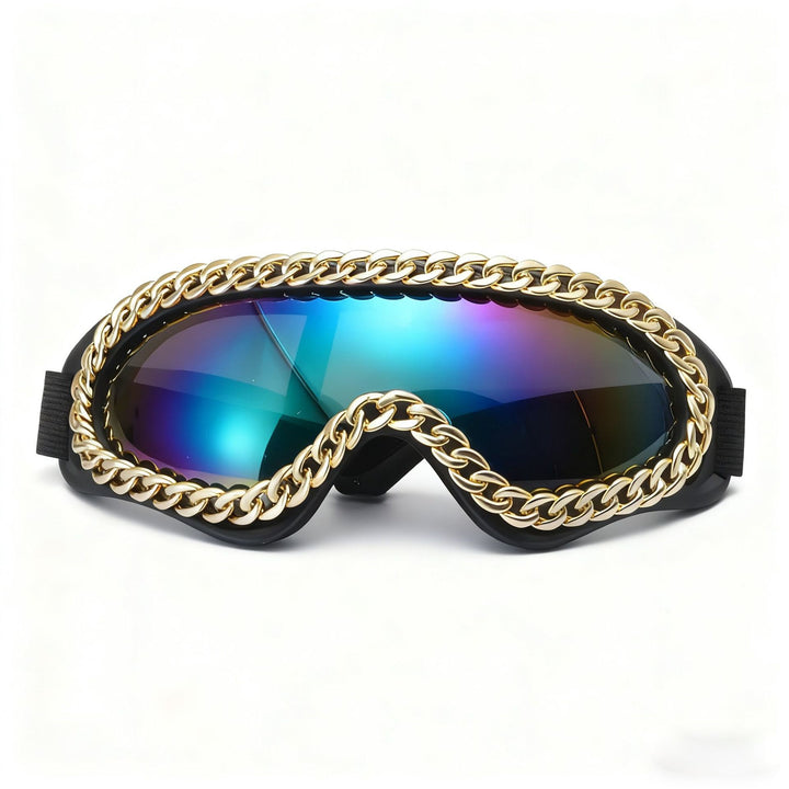 Women's fashionable sports sunglasses with golden chain decoration Stornfield