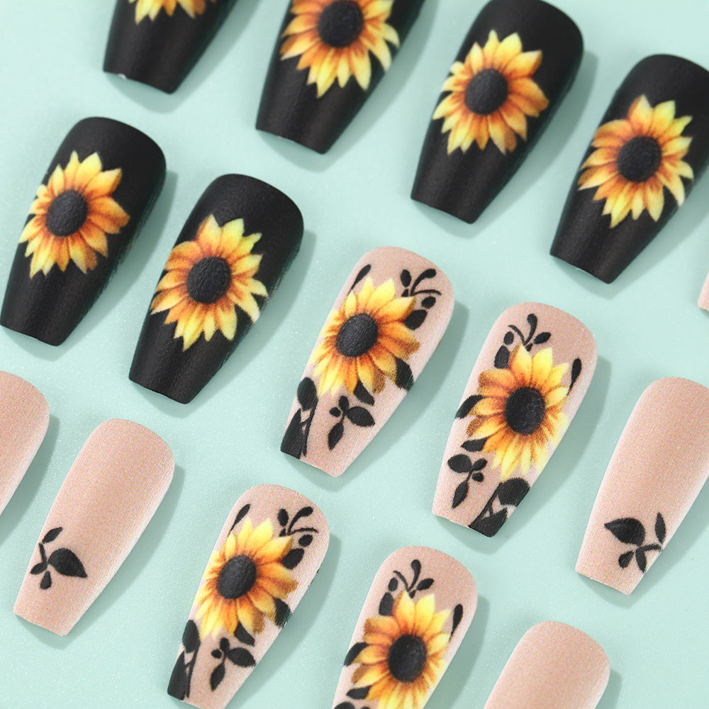 Artificial nails with sunflower motif Stornfield