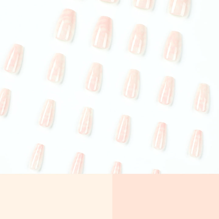 Elegant Nail Extensions with Marbled Accents Stornfield