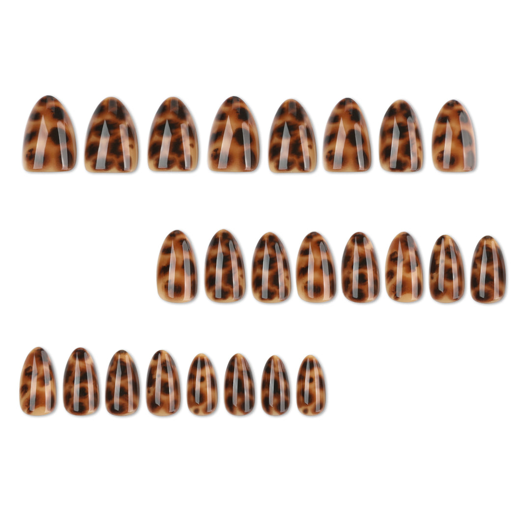 Artificial nail extensions in modern leopard pattern Stornfield