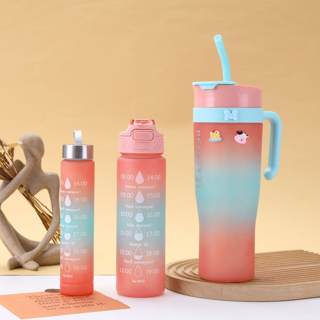 Ladies stylish and practical water bottle with design and time markings Stornfield