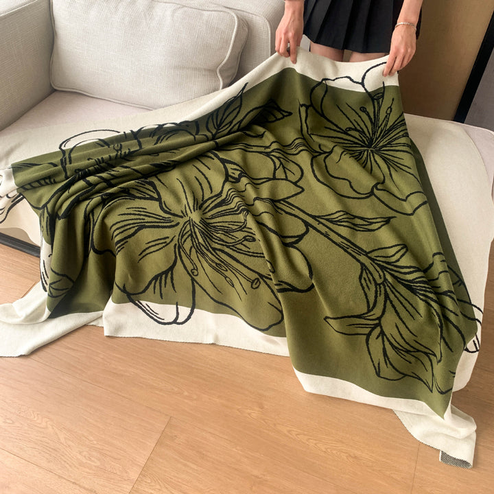 Floral Print Throw Blanket