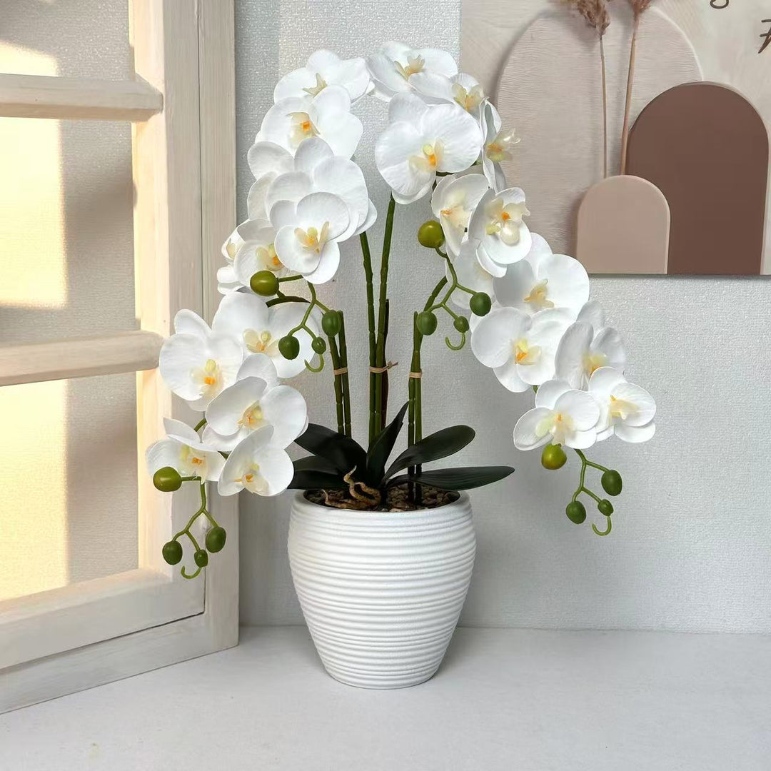 Decorative Artificial Orchid Arrangement for Indoor Decor Display