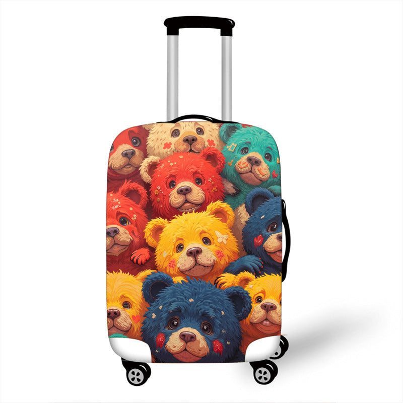 Unisex hard shell suitcase with colorful cat design Stornfield
