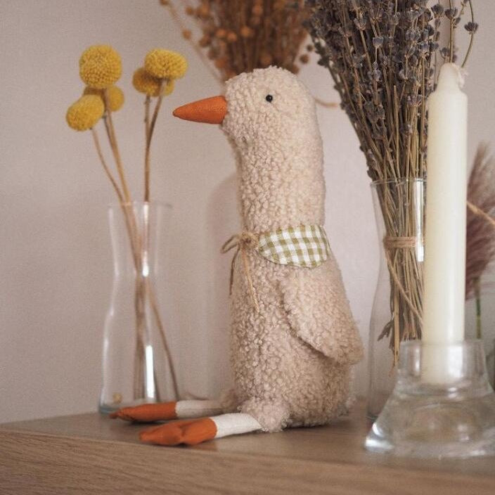 Handcrafted Long‑Neck Goose Plush Decorative Nursery Pillow