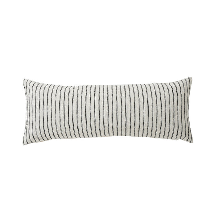 Long rectangular lumbar and neck pillow with textured woven look and concealed zipper Stornfield