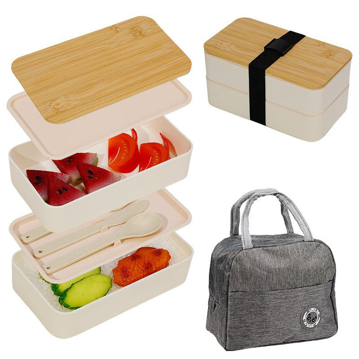 Multi-Layered Bamboo Lunch Container