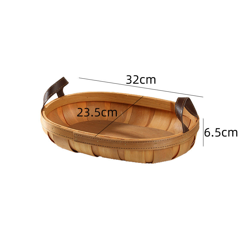 Unisex Handcrafted Basket with Leather Handles Stornfield
