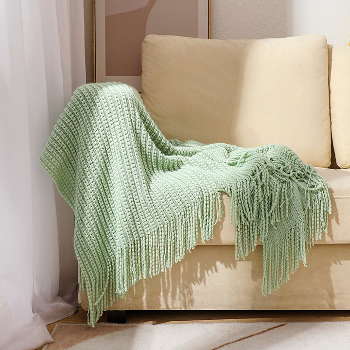 Luxurious Textured Fringe Throw Blanket