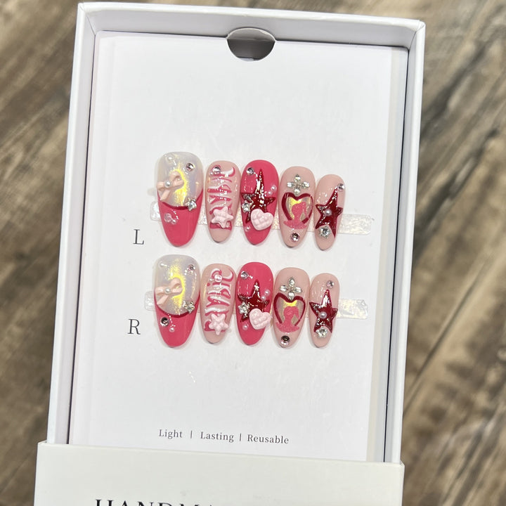 Themed Press-On Nail Art Set with Hello Kitty Designs Stornfield