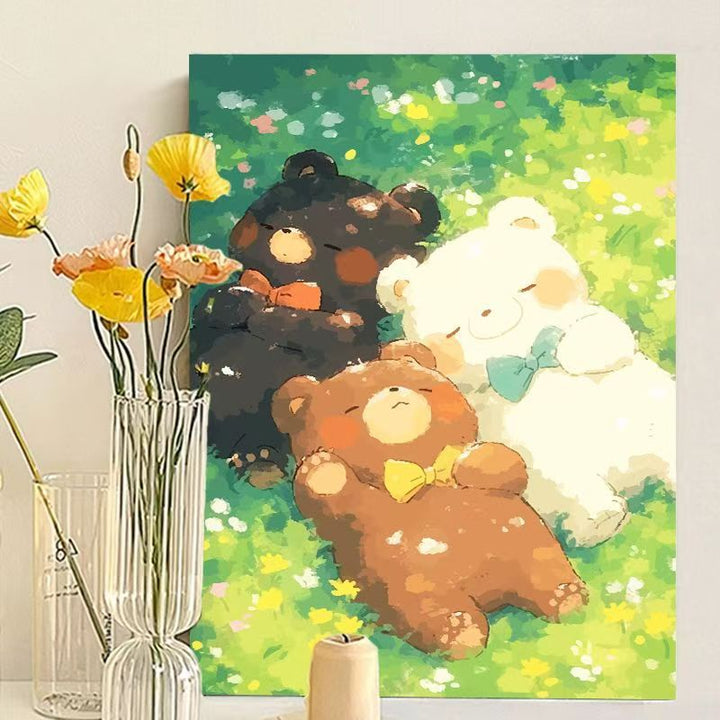 Cute Bear-Themed Art Canvas Print Stornfield