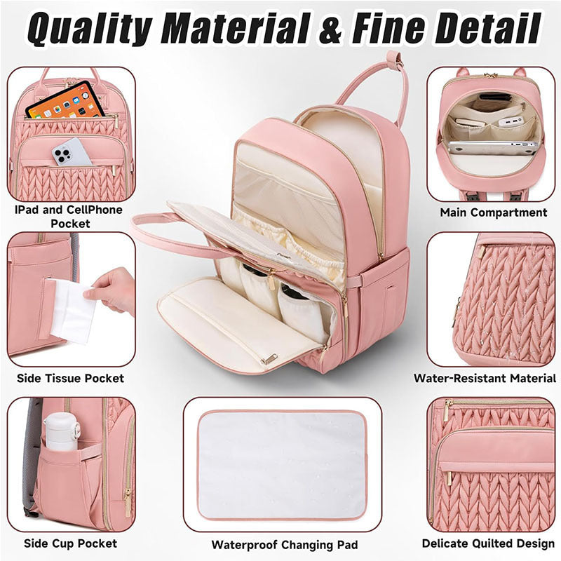 Elegant and Spacious Backpack with Textured Design Stornfield