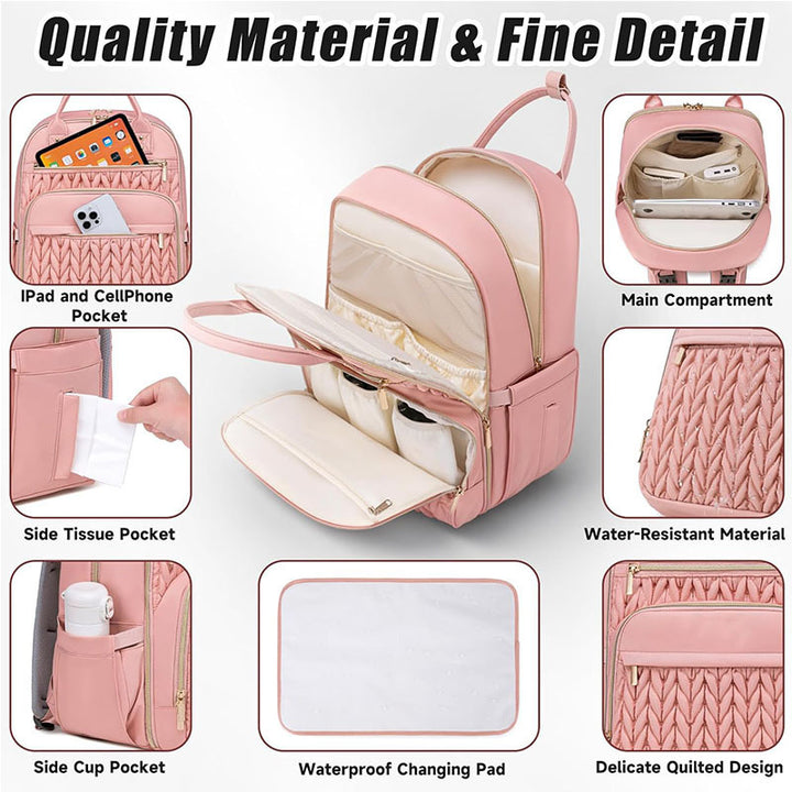 Elegant and Spacious Backpack with Textured Design Stornfield