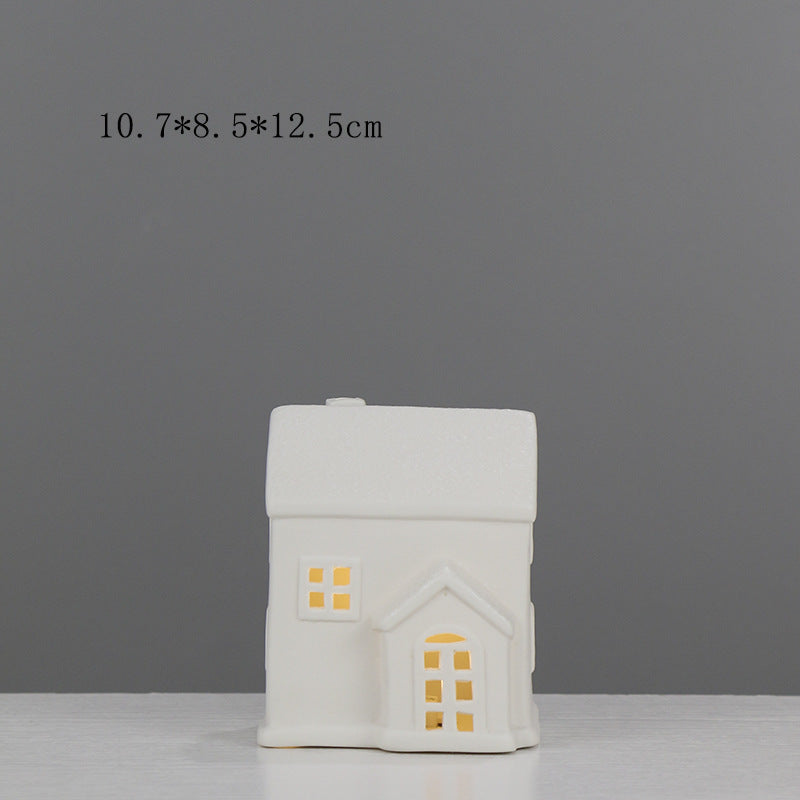 Ceramic House-Shaped Decorative Lantern Stornfeild