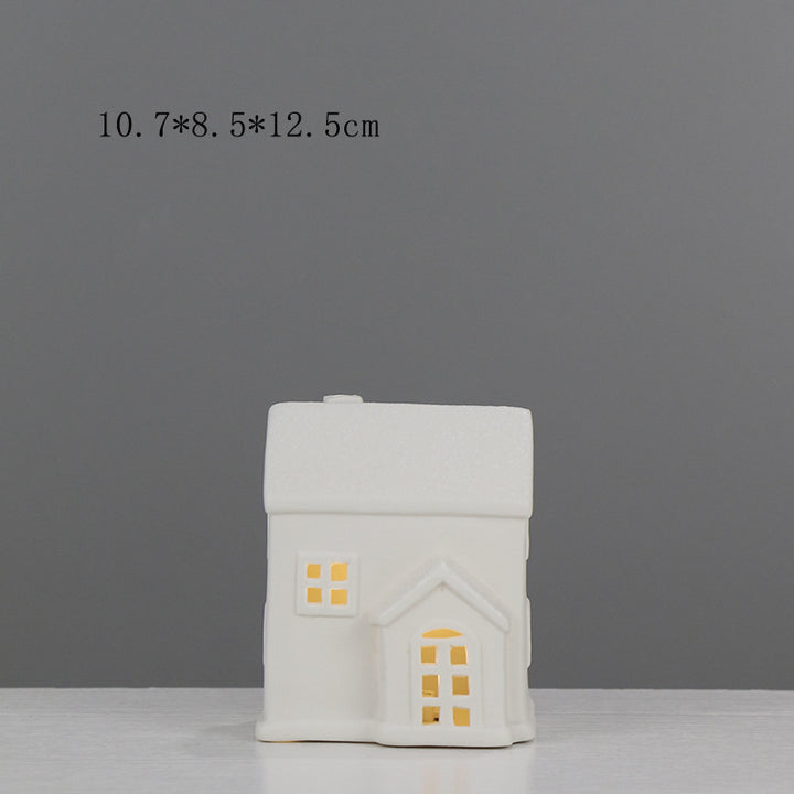 Ceramic House-Shaped Decorative Lantern Stornfeild