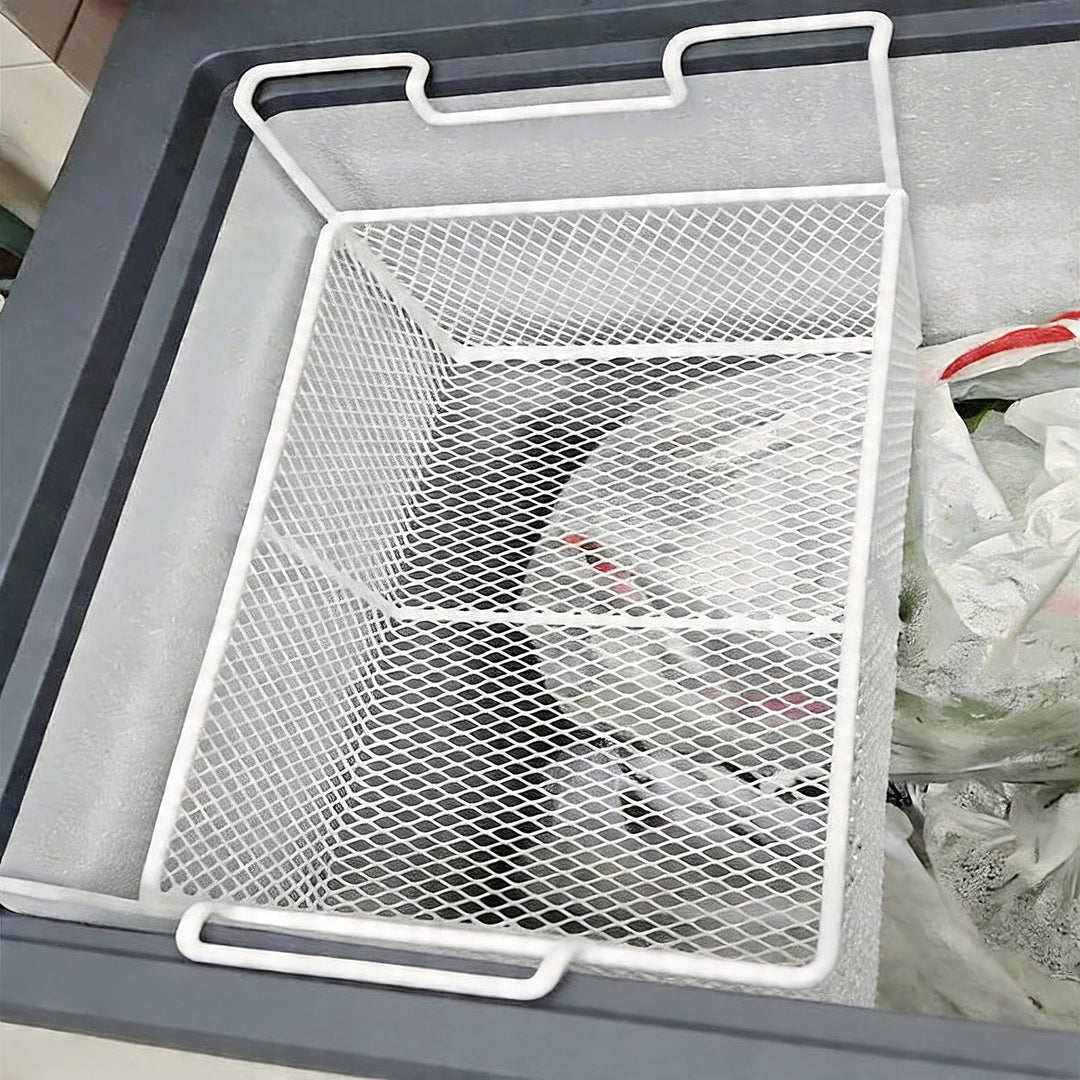 Slide-Out Wire Freezer & Fridge Food Storage Basket with Raised Handle and Ventilated Base