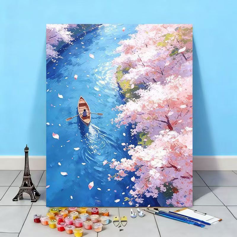Scenic Cherry Blossom Landscape Painting Kit Stornfield
