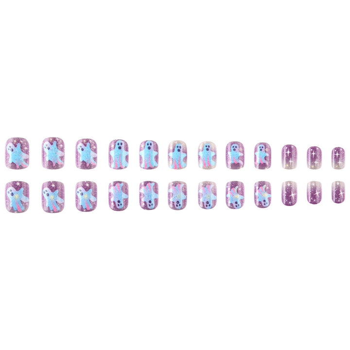 Artistic Ghost-Themed Press-On Nails Stornfield