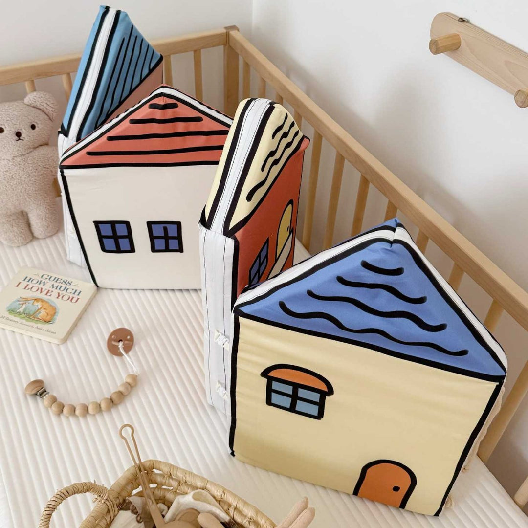 House-Shaped Foam Backrest Cushion Set for Kids Playroom Nursery Decorative Pillows