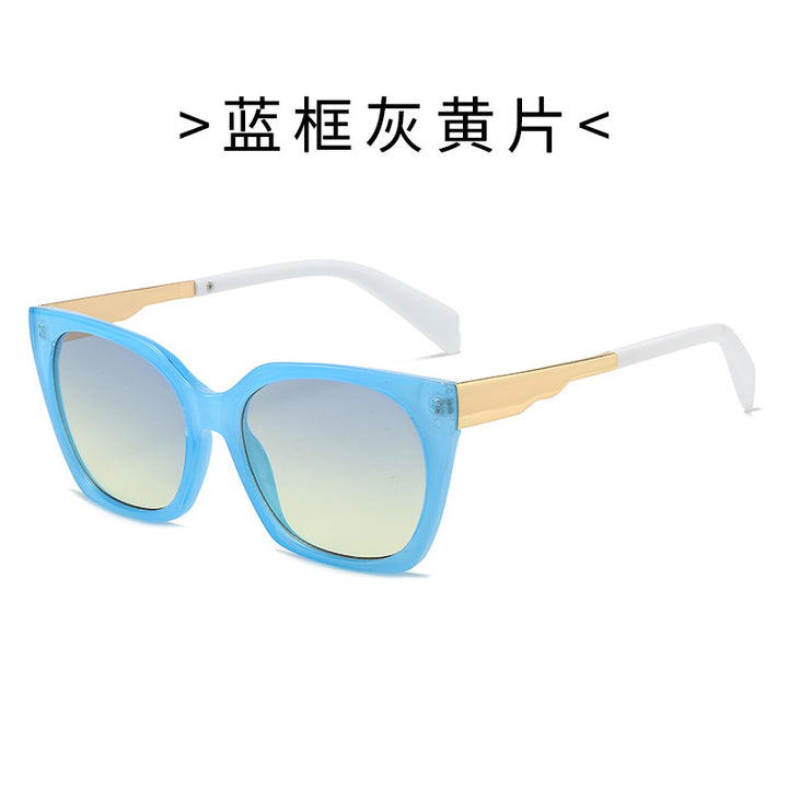 Women's oversized sunglasses with elegant transparent frame and golden accents Stornfield