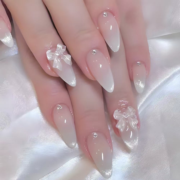 Artistic Heart-Embellished Press-On Nails Stornfield