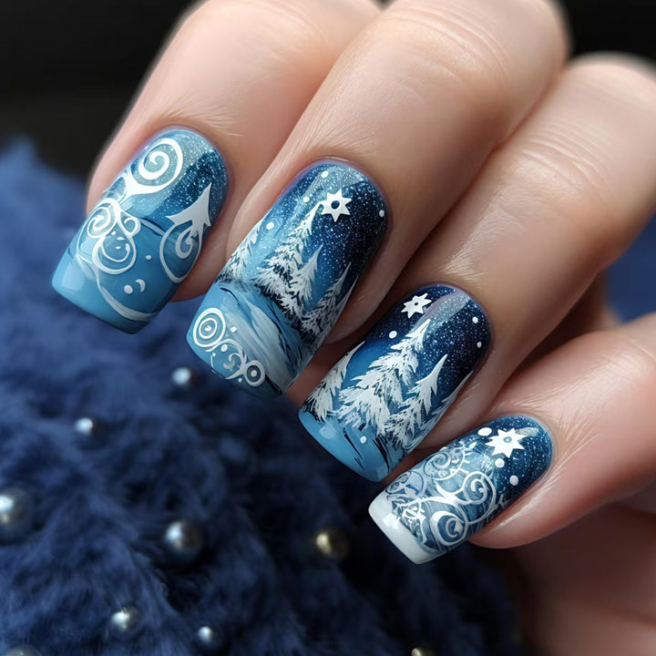 Artificial nails winter motif Stornfield