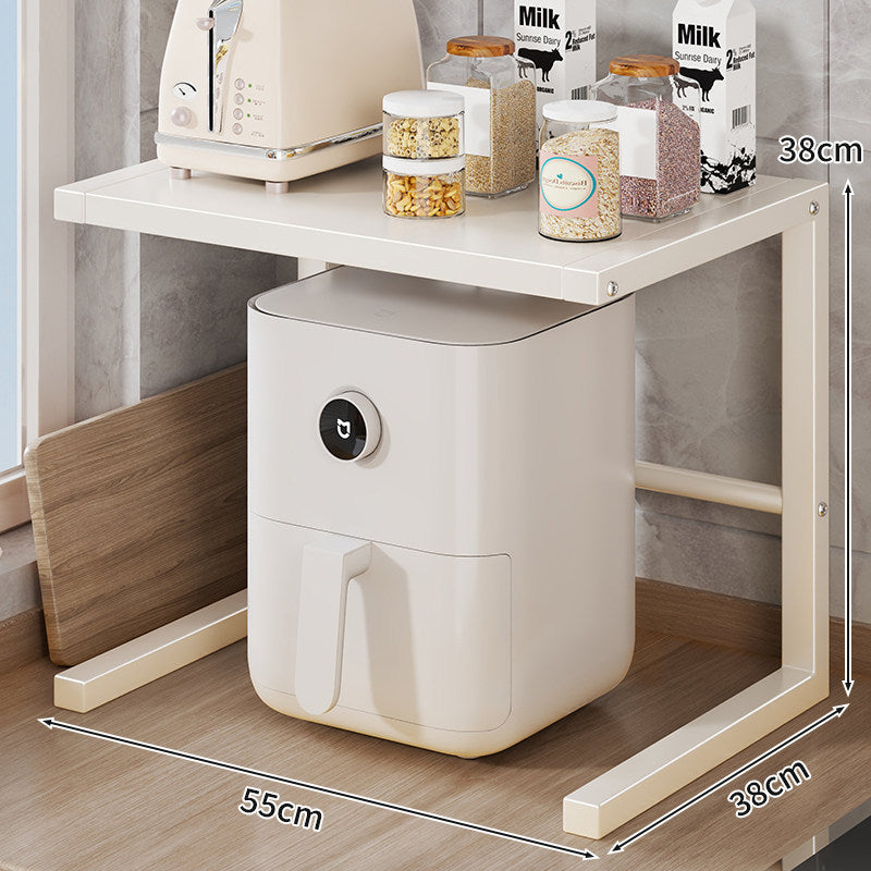 Minimalist C-Frame End Table with Wide Floating Shelf and Under-Table Clearance