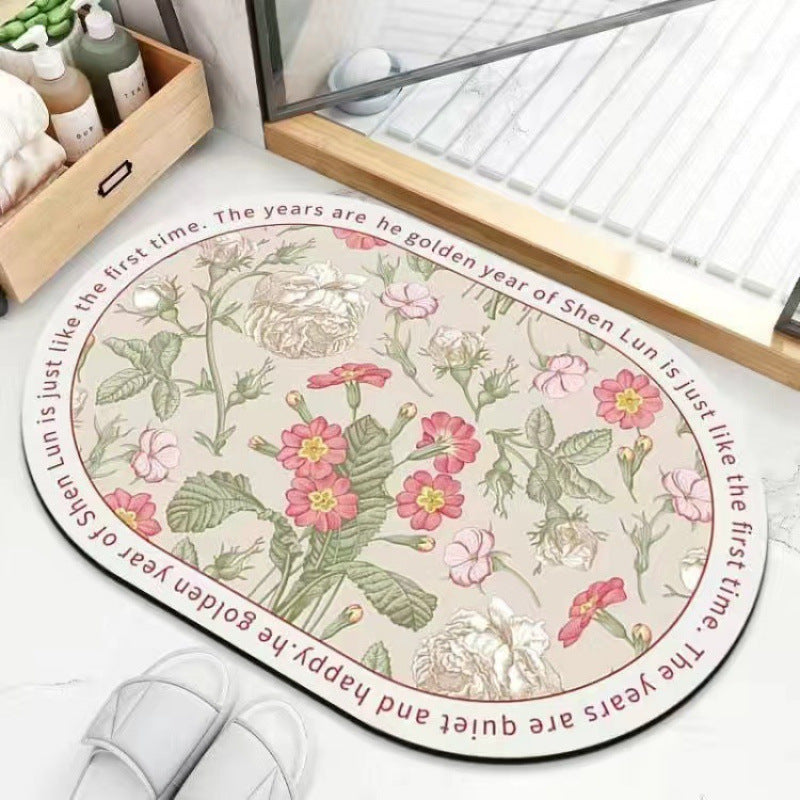 Plush Floral Bath Mat Stornfield