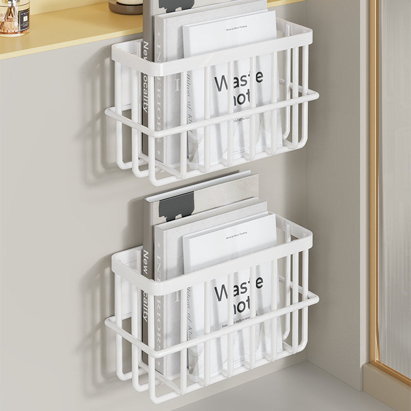 Slim Modular Wall-Mounted Rust-Resistant Metal Magazine and Document Basket
