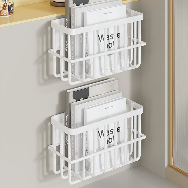 Slim Modular Wall-Mounted Rust-Resistant Metal Magazine and Document Basket