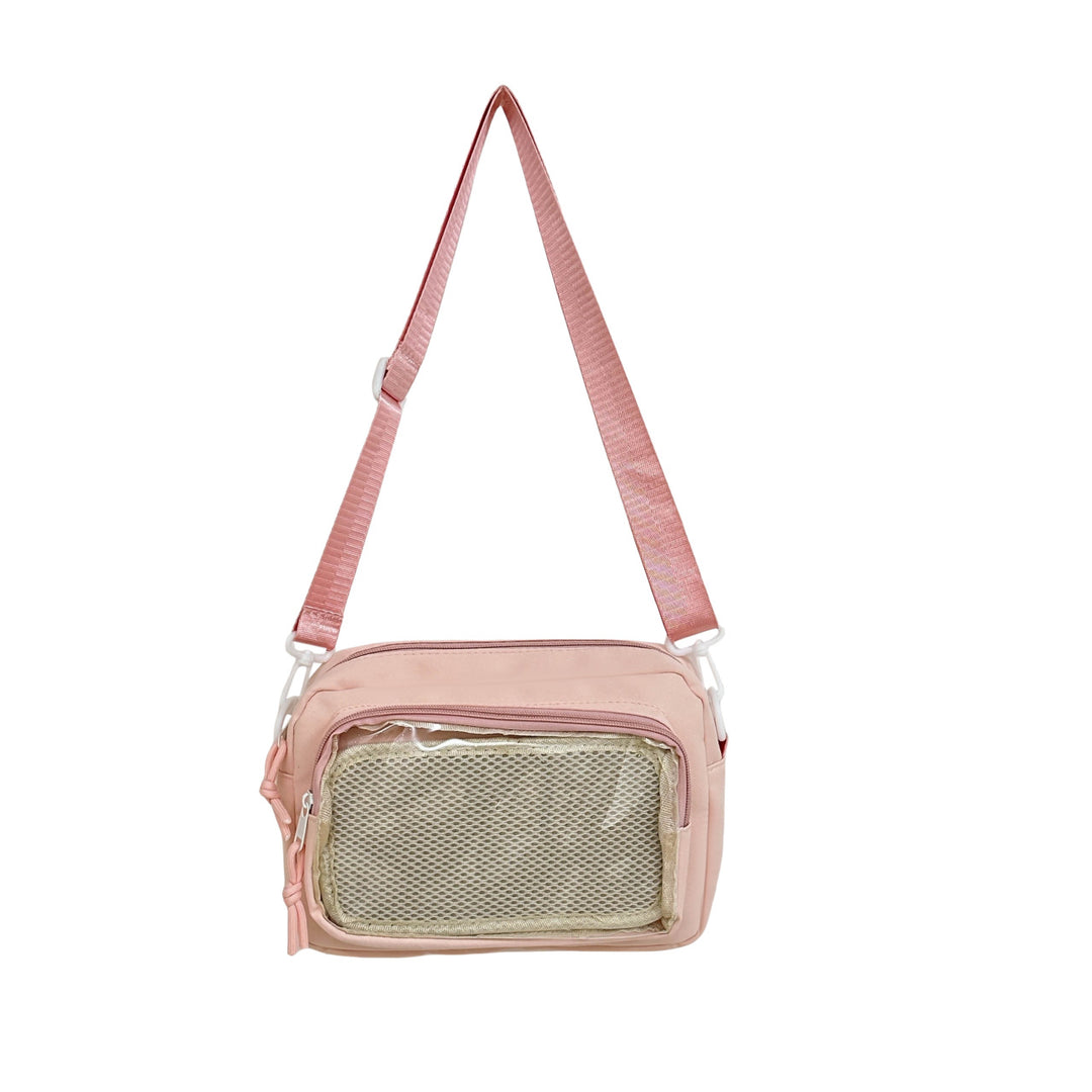 Shoulder bag with transparent viewing pocket and playful graphic design Stornfield