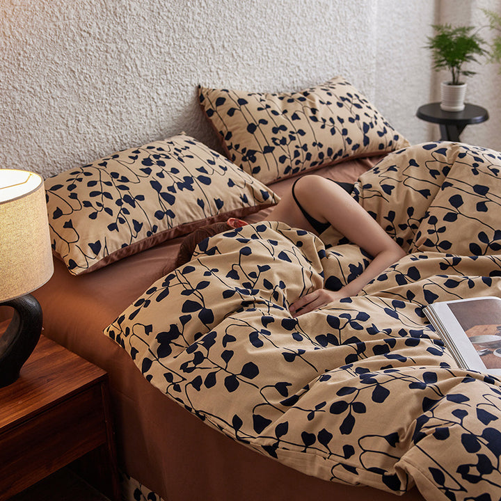 Luxury Botanical Print Duvet Cover Set