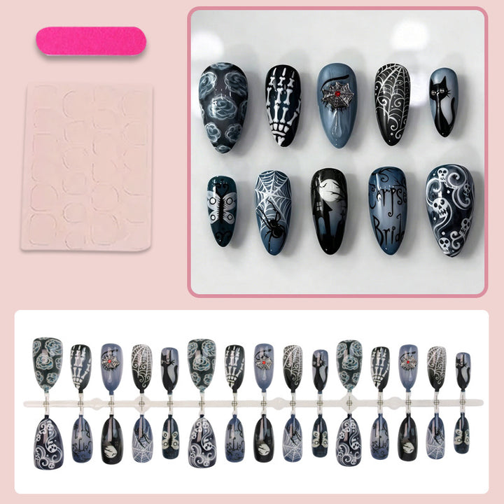 Halloween Artificial Nail Set with Unique Spooky Designs Stornfield