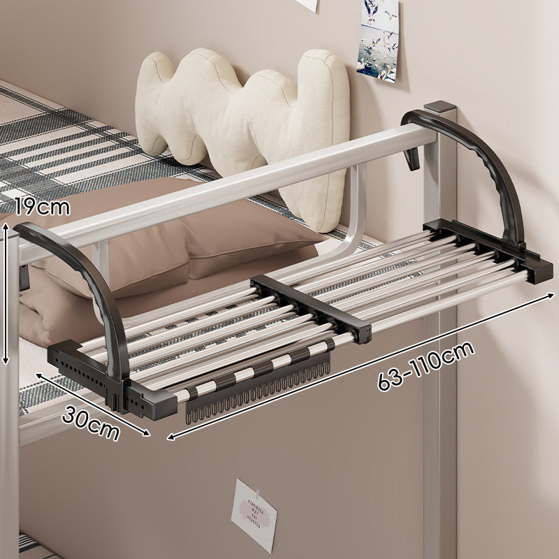 Expandable Over-Rail Telescopic Clothes Drying Rack with Multiple Stainless Steel Rods
