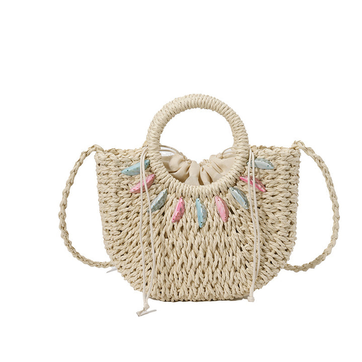 Fashionable straw bag with pearl embellishments Stornfield