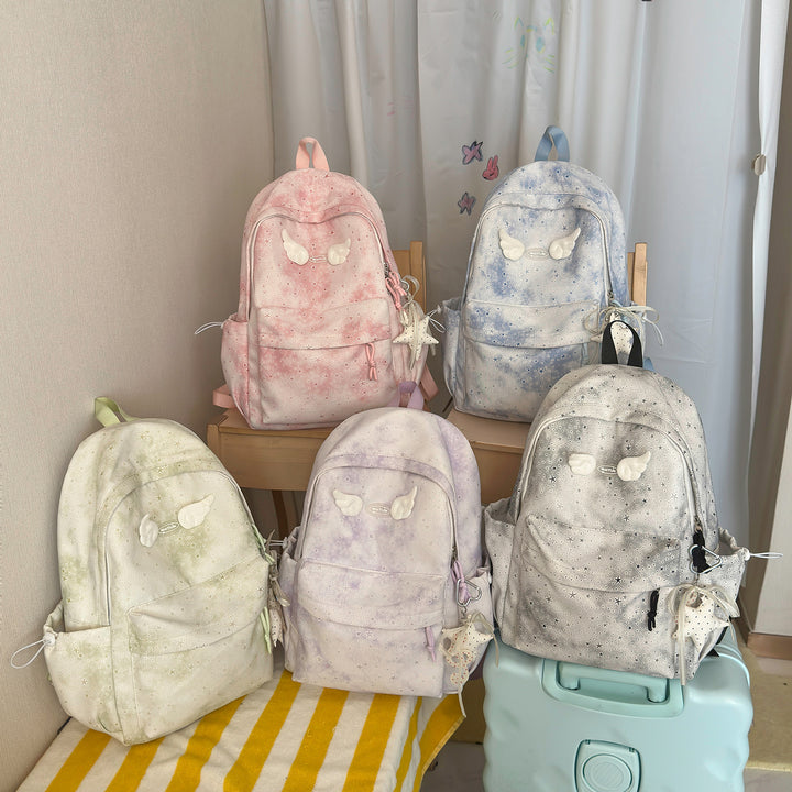 Functional Backpack with Decorative Wing Accents Stornfield