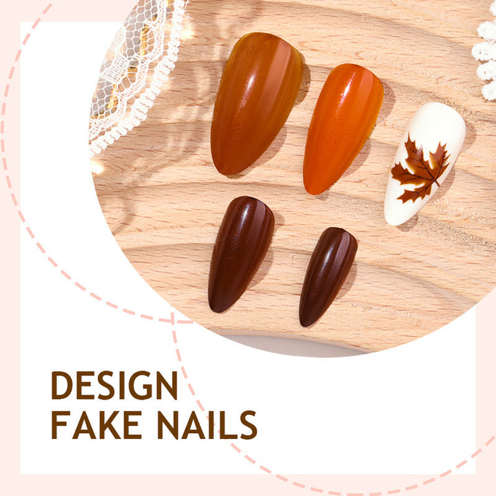Artificial nail set with autumn leaf designs Stornfield