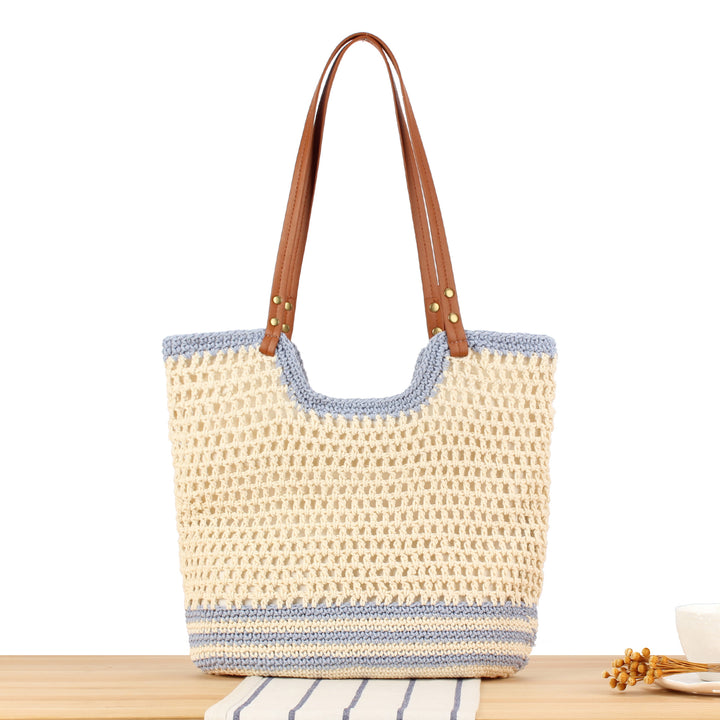 Stylish Macrame Tote Bag with Sturdy Leather Handles Stornfield